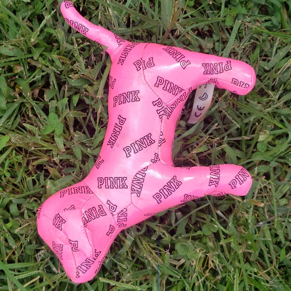 Pink pleather dog stuffed